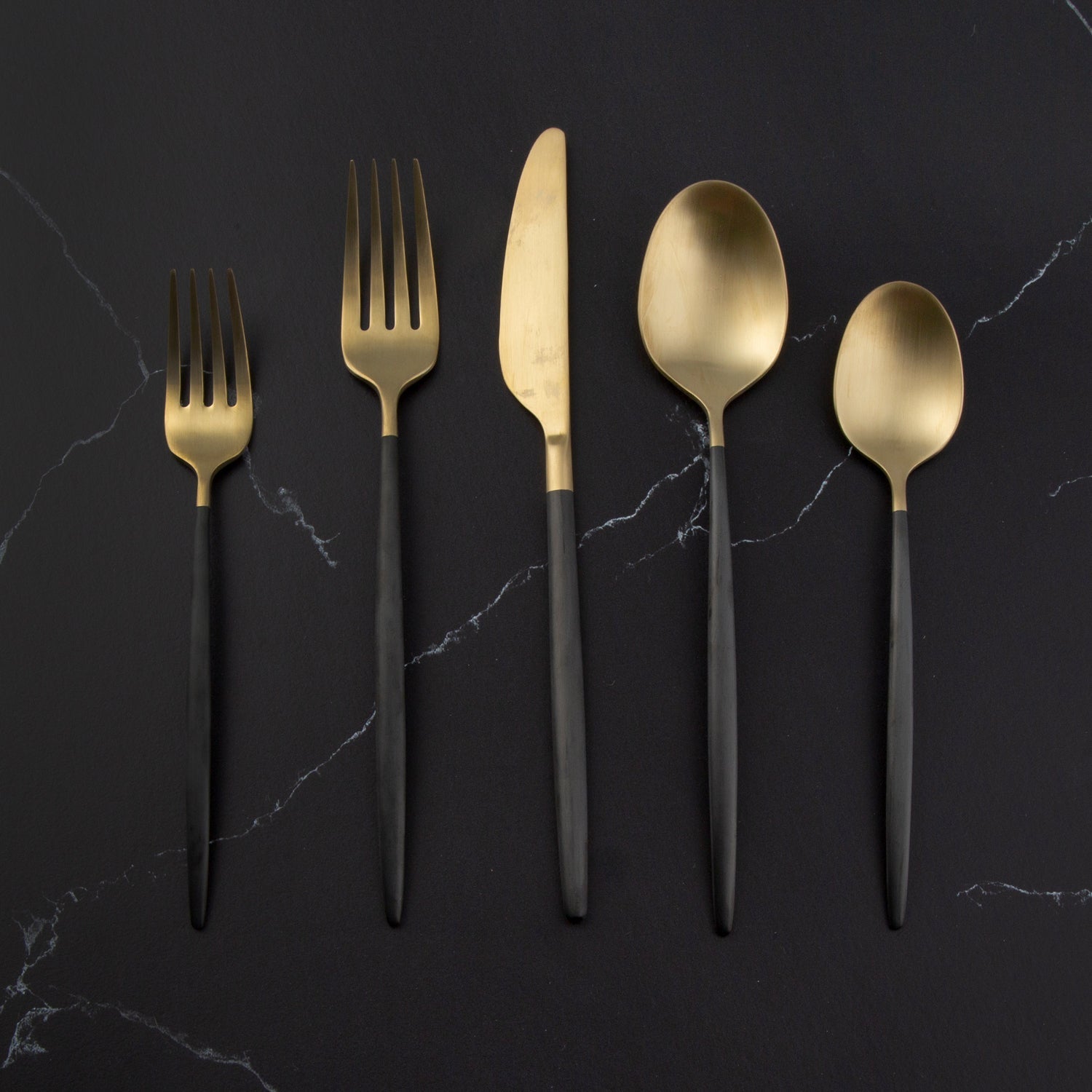 Lenox Westmore Gaze Black Champagne Satin 20-Piece Flatware Set - Image 7