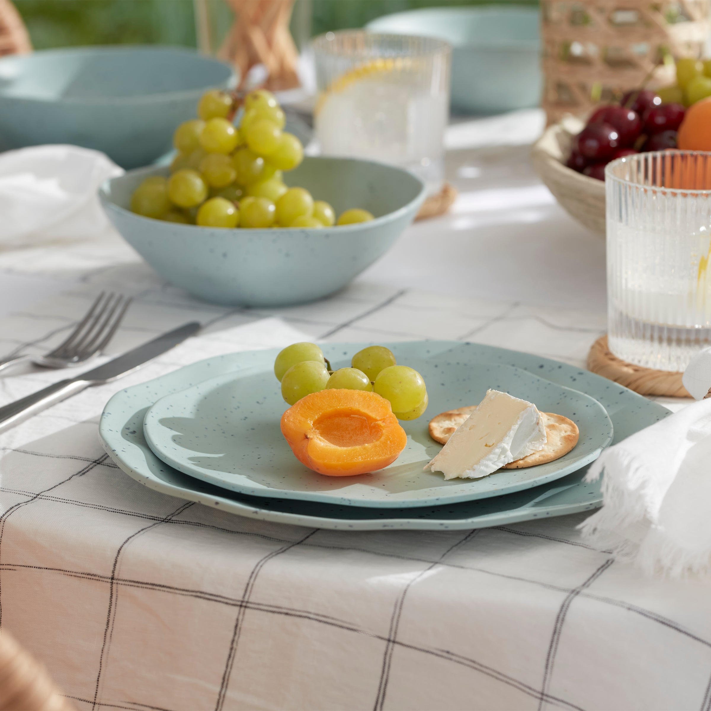 Lenox Westmore Terrazzo Melamine Mint 12-Piece Dinnerware Set - Image 3