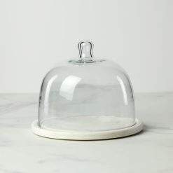 Lenox Westmore White Marble and Glass Cloche