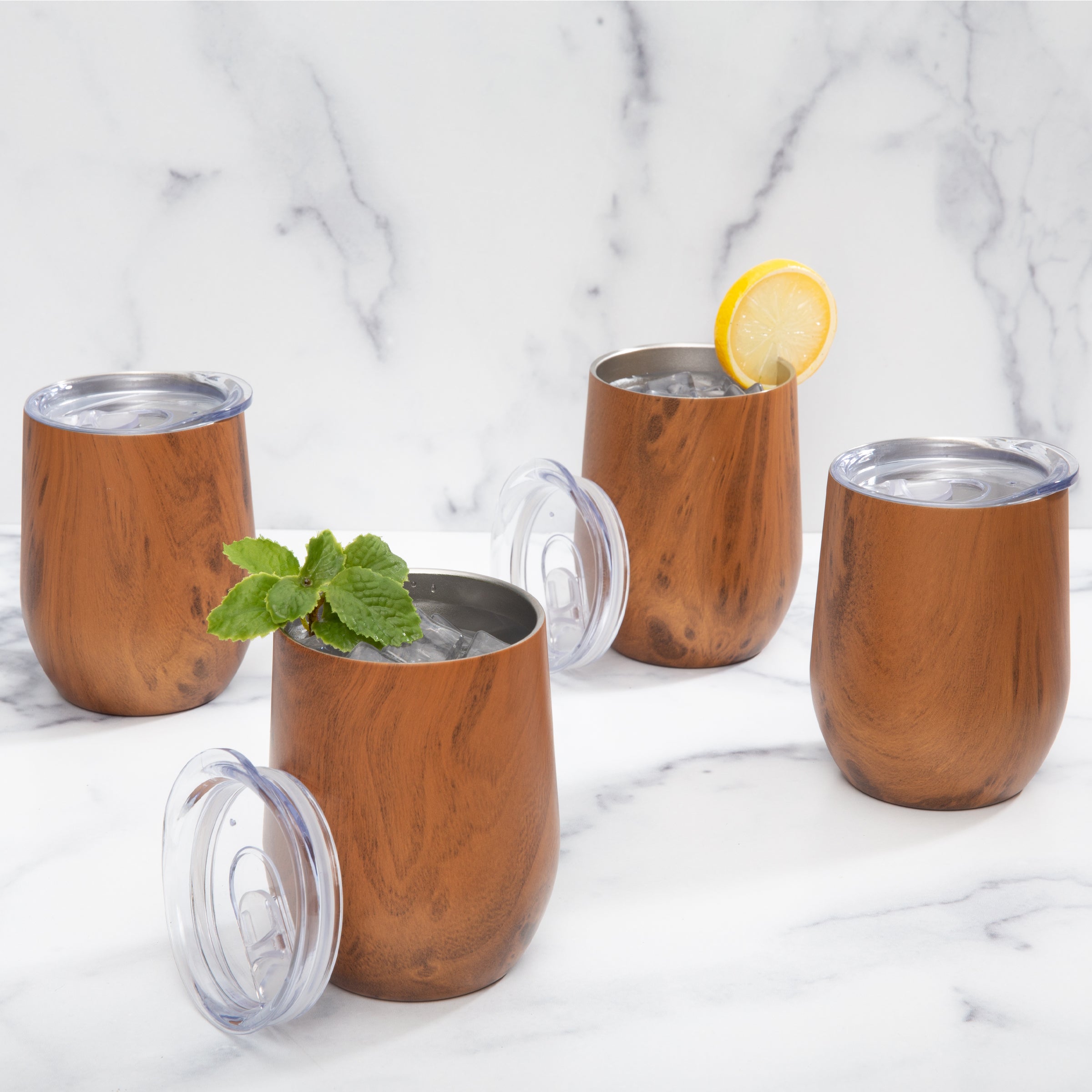 Lenox Westmore Insulated Woodgrain Wine Tumblers, Set of 4 - Image 2