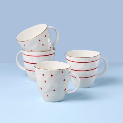 Lenox Westmore Garnet Bay Mugs, Set of 4