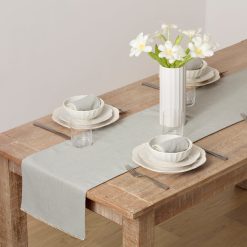 Lenox Westmore French Perle Solid Dove Grey 14x90 Table Runner