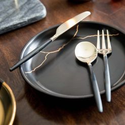 Alternative view of Lenox Westmore Gaze Black Champagne Satin Spreaders, Set of 4