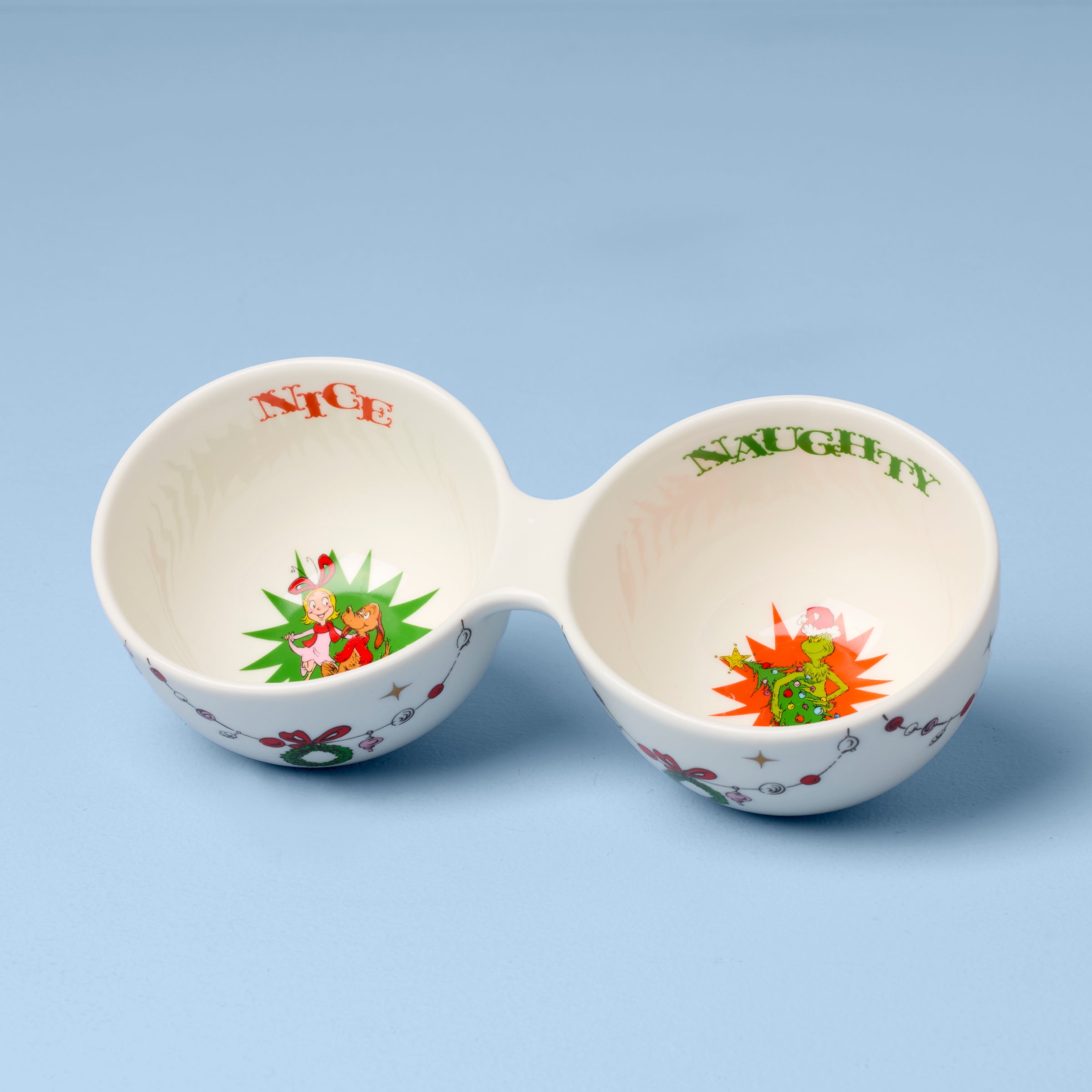 Lenox Westmore Merry Grinchmas Naughty or Nice Double Dip Bowl - Image 2