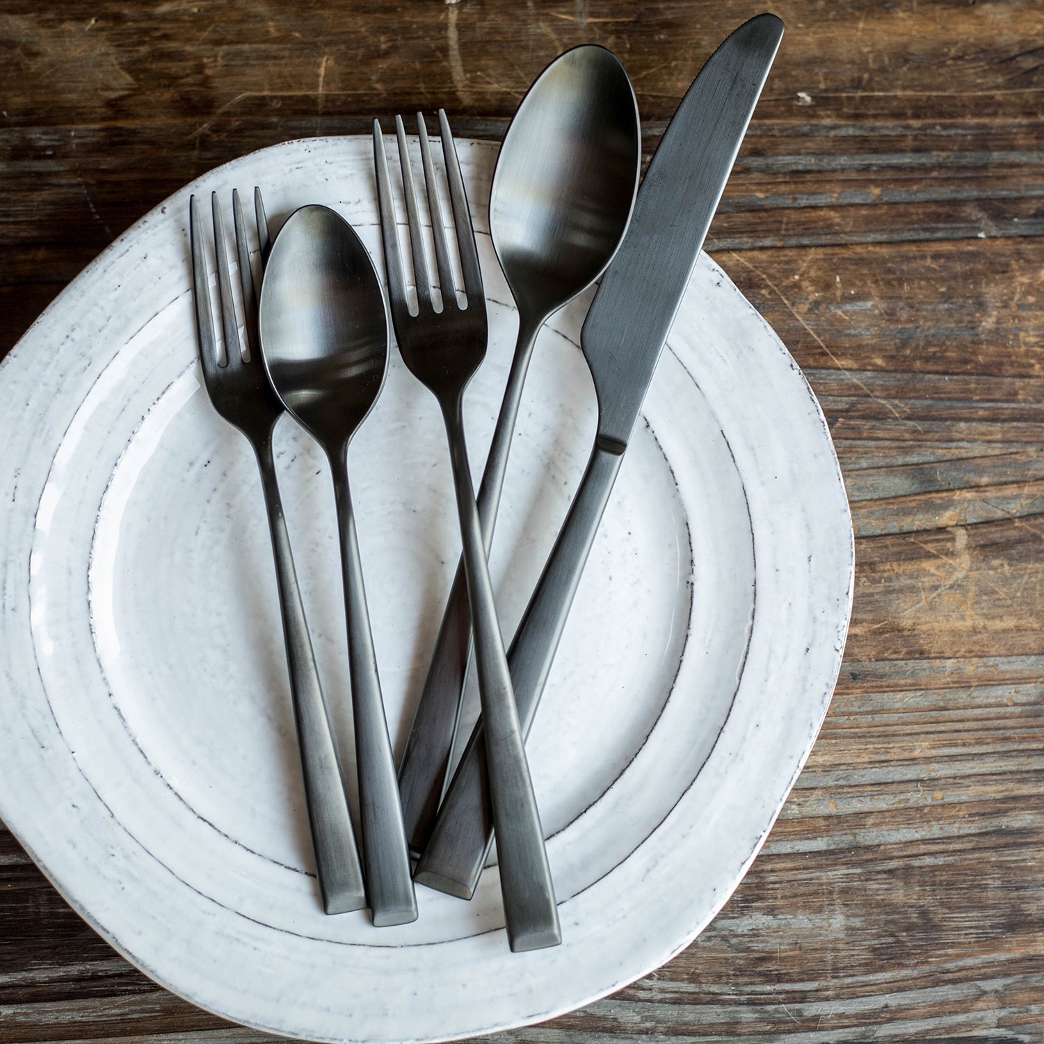 Lenox Westmore Marlise Black Satin 20-Piece Flatware Set - Image 2