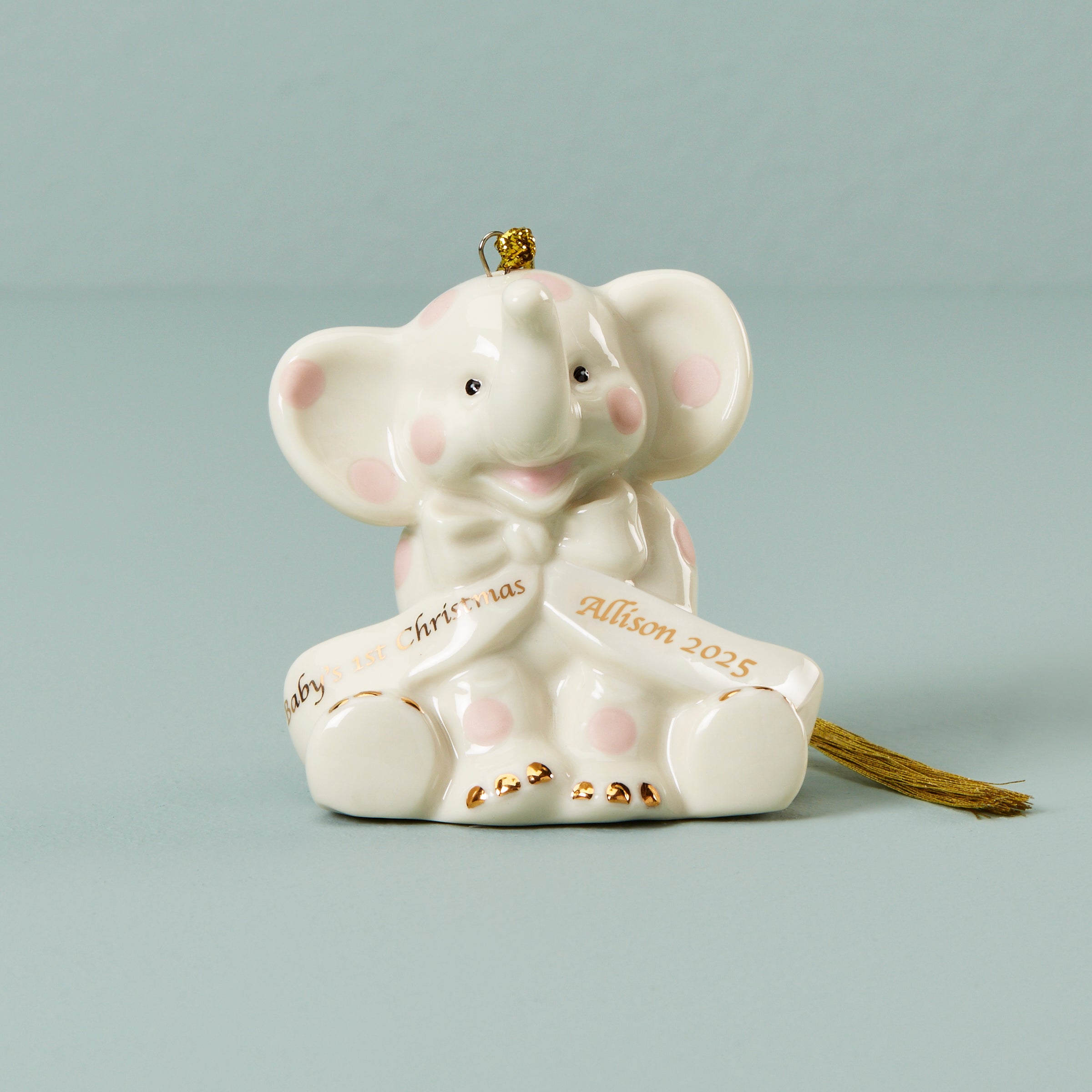 Lenox Westmore Personalized Pink Elephant Ornament