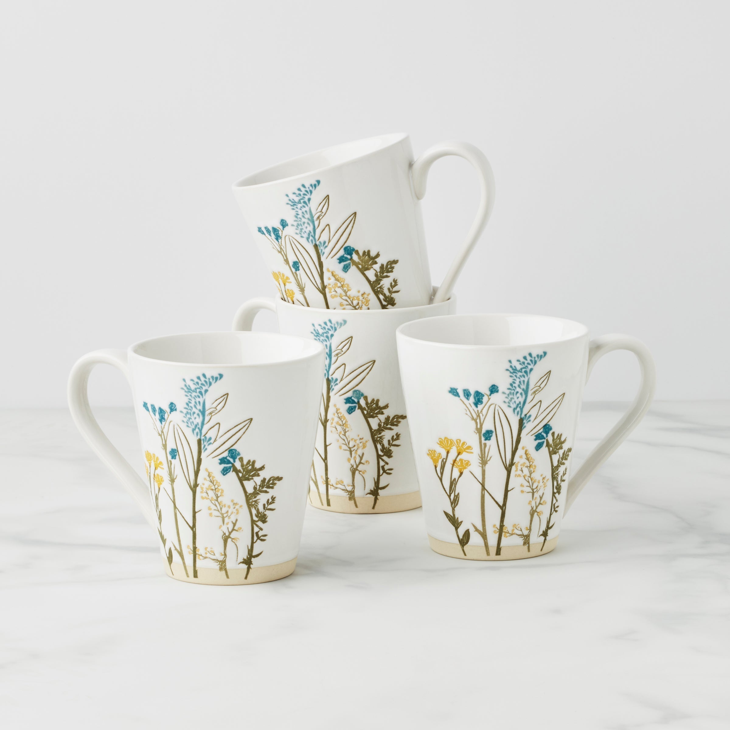 Lenox Westmore Wildflowers Mugs, Set of 4