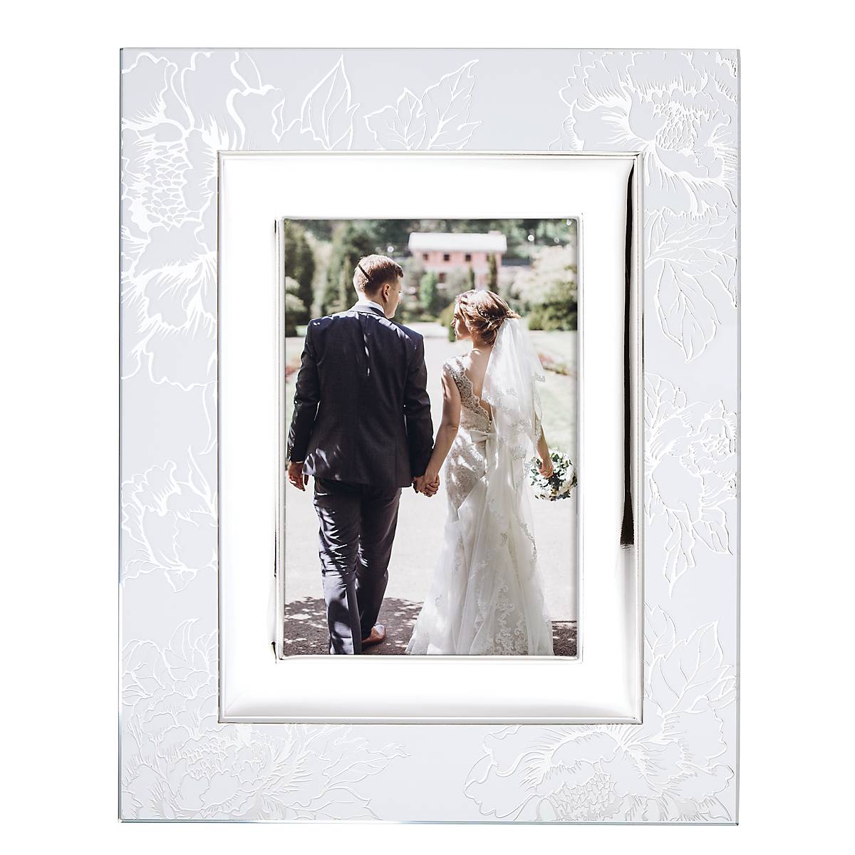 Lenox Westmore Silver Peony 5x7 Photo Frame