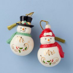 Lenox Westmore Mr & Mrs Snowman Ornaments