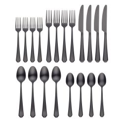 Lenox Westmore Geo Black Satin 20-Piece Flatware Set