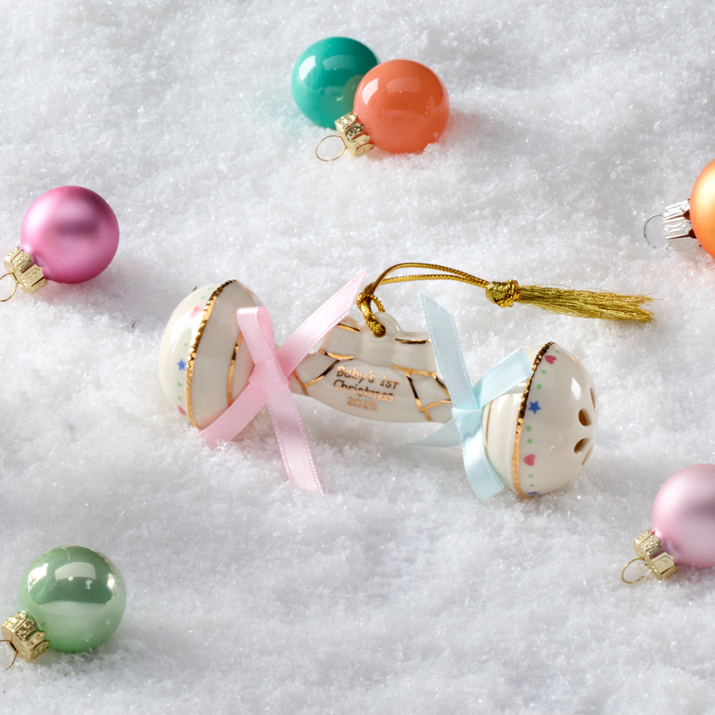 Lenox Westmore 2025 Baby's 1st Christmas Rattle Ornament - Image 3