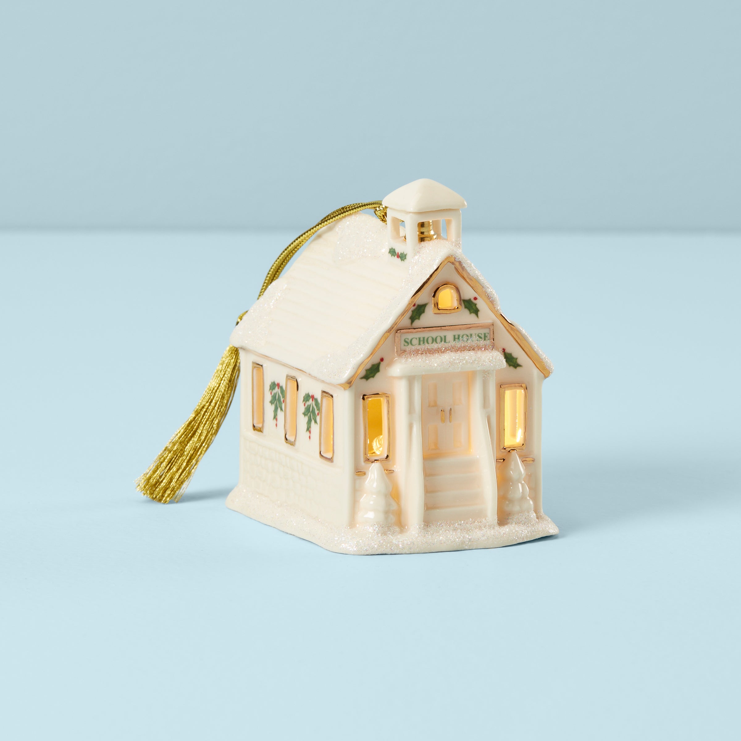 Lenox Westmore Christmas Village School Lit Ornament