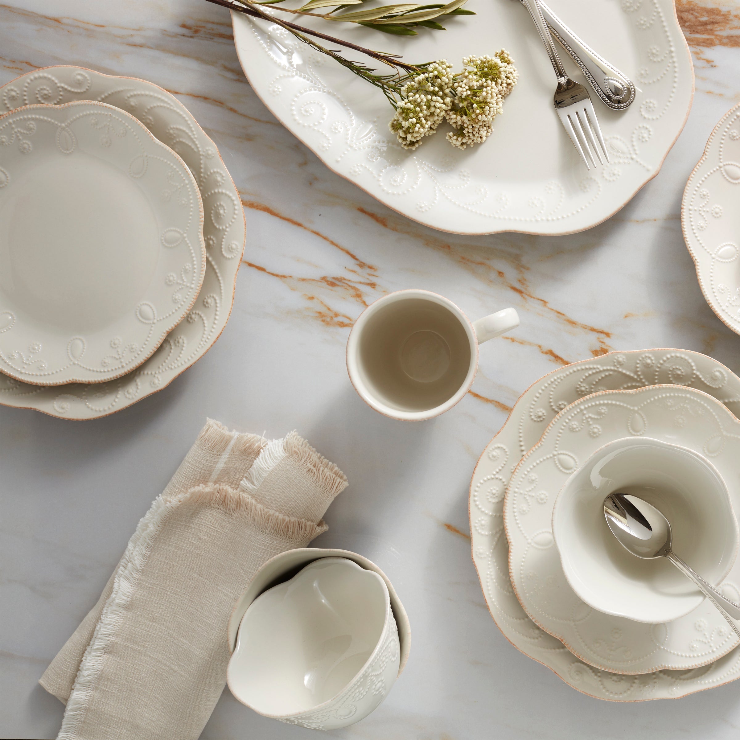Lenox Westmore French Perle White Oval Serving Platter - Image 3