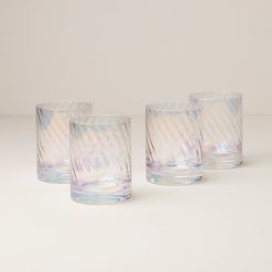 Lenox Westmore Tuscany Classics Iridescent Double Old Fashion Glasses, Set of 4