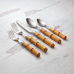 Lenox Westmore Bamboo Plastic Handle 20-Piece Flatware Set