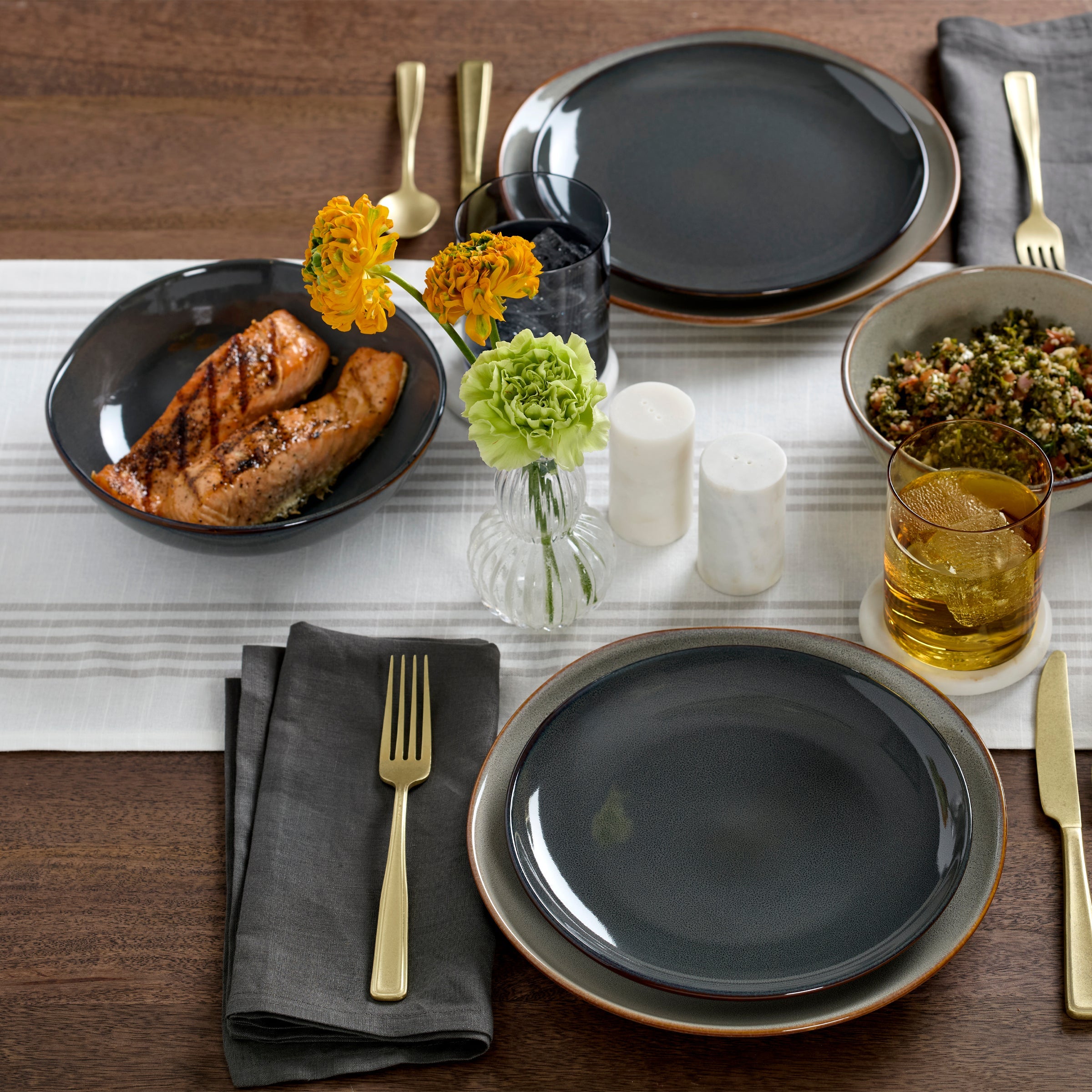 Lenox Westmore Organic Shades Gray 18-Piece Dinnerware Set - Image 3