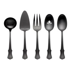 Lenox Westmore James Street Black Satin 5-Piece Hostess Set
