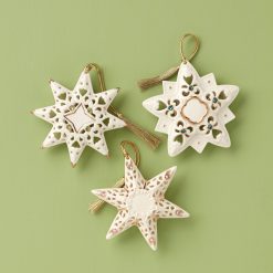 Lenox Westmore Pierced Star Ornaments Set of 3