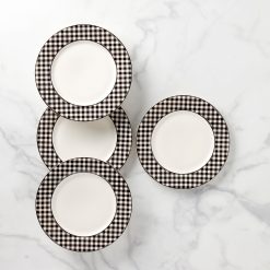 Lenox Westmore Gingham Black Dinner Plates, Set of 4