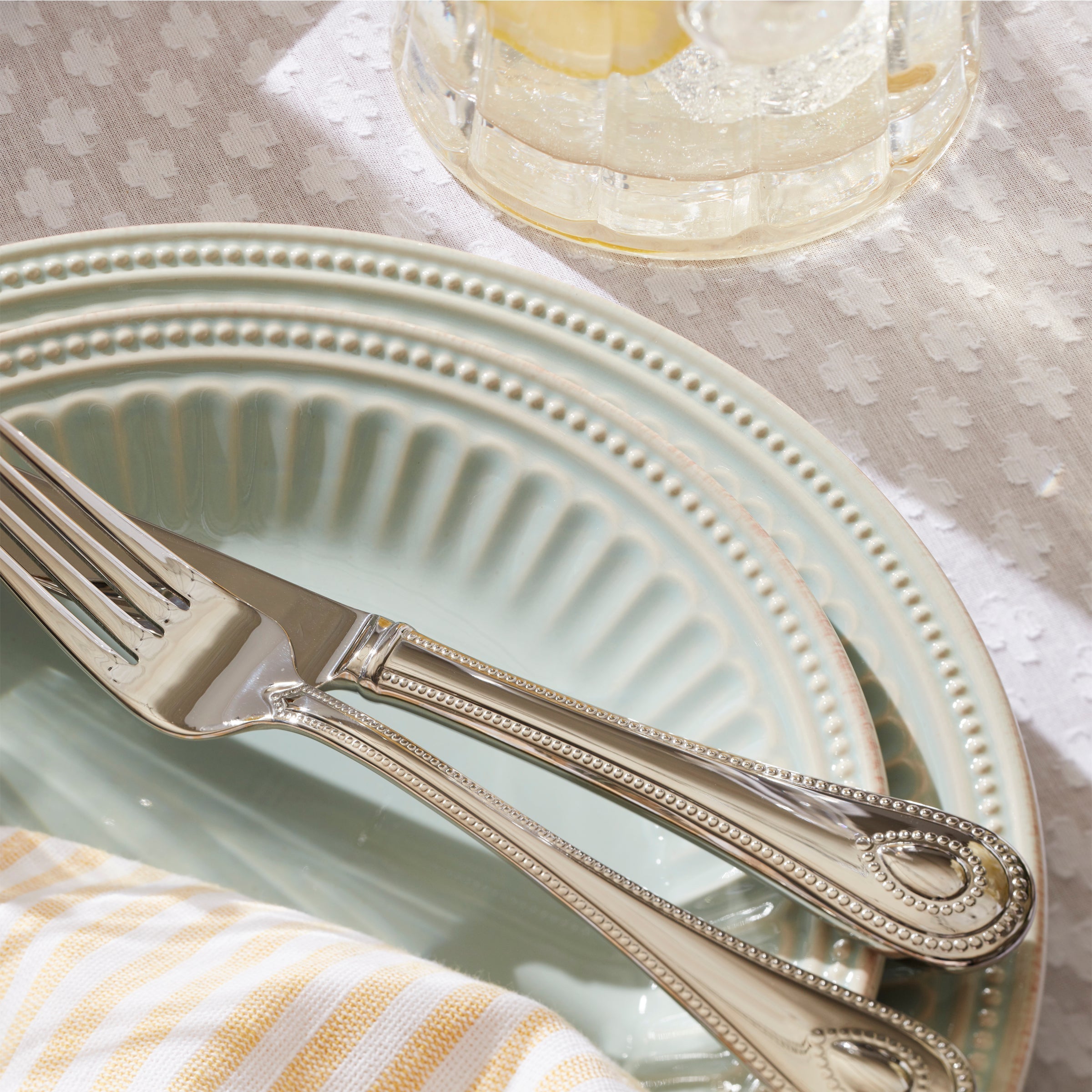 Lenox Westmore French Perle Groove Ice Blue 12-Piece Place Setting - Image 6