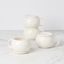 Lenox Westmore Quirk Mugs with Coaster, Set of 4