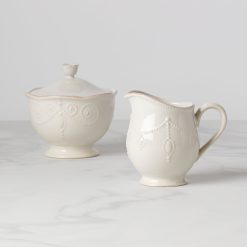 Lenox Westmore French Perle White Sugar & Creamer