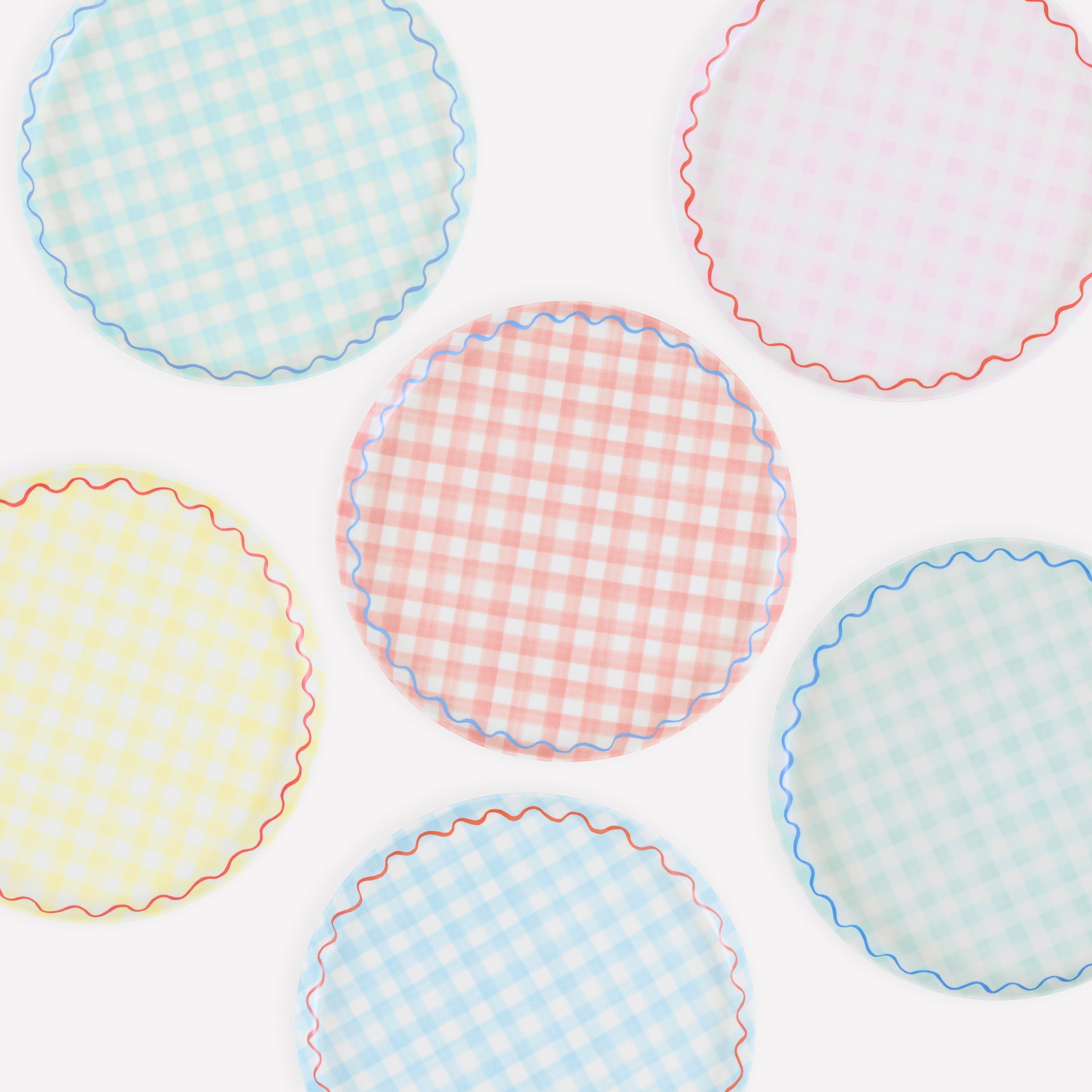 Lenox Westmore Gingham Reusable Small Plates, Set of 6