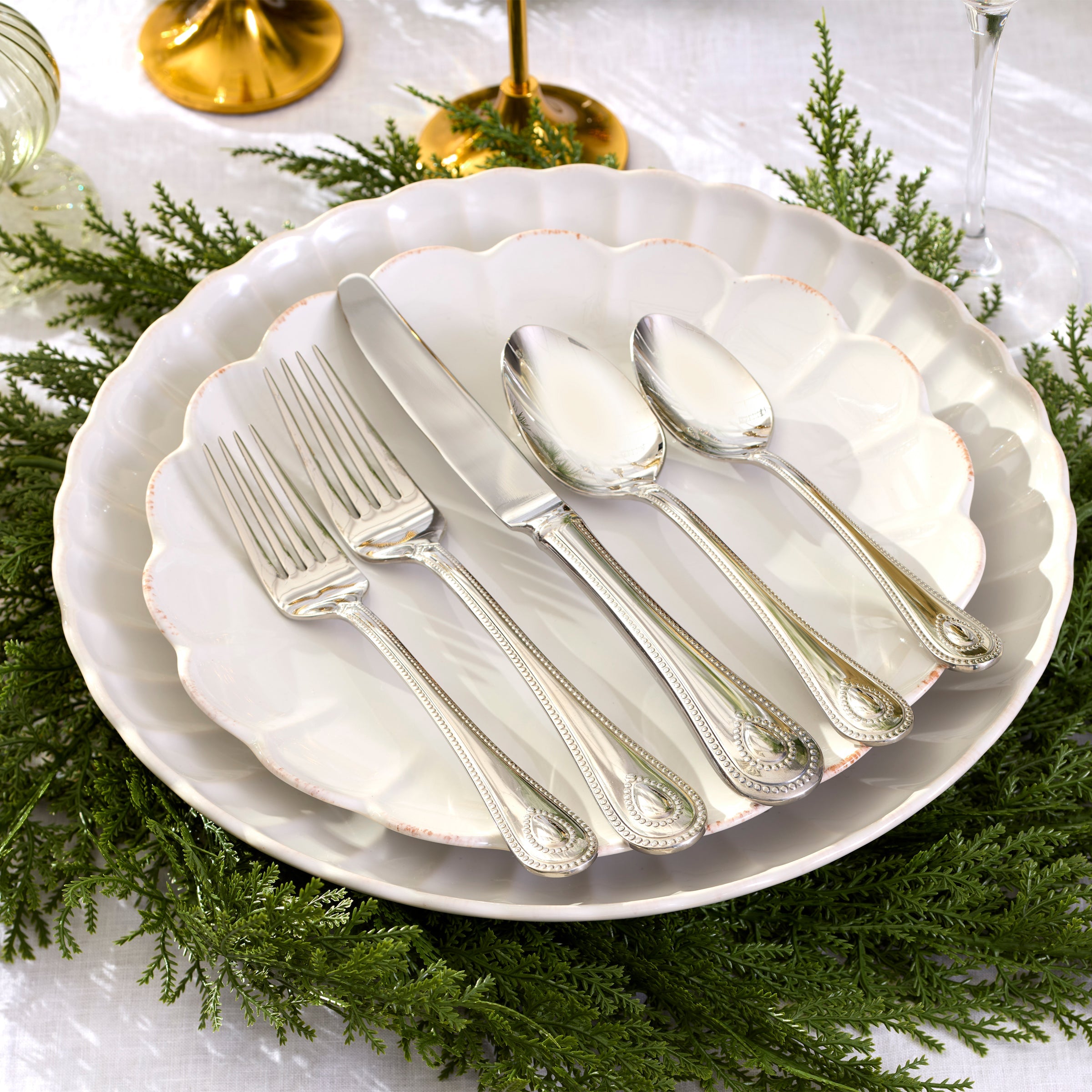 Lenox Westmore French Perle Scallop White Accent Plates, Set of 4 - Image 6