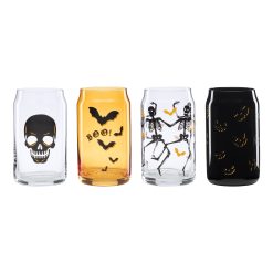 Lenox Westmore Vintro Halloween Can Cooler Glasses, Set of 4