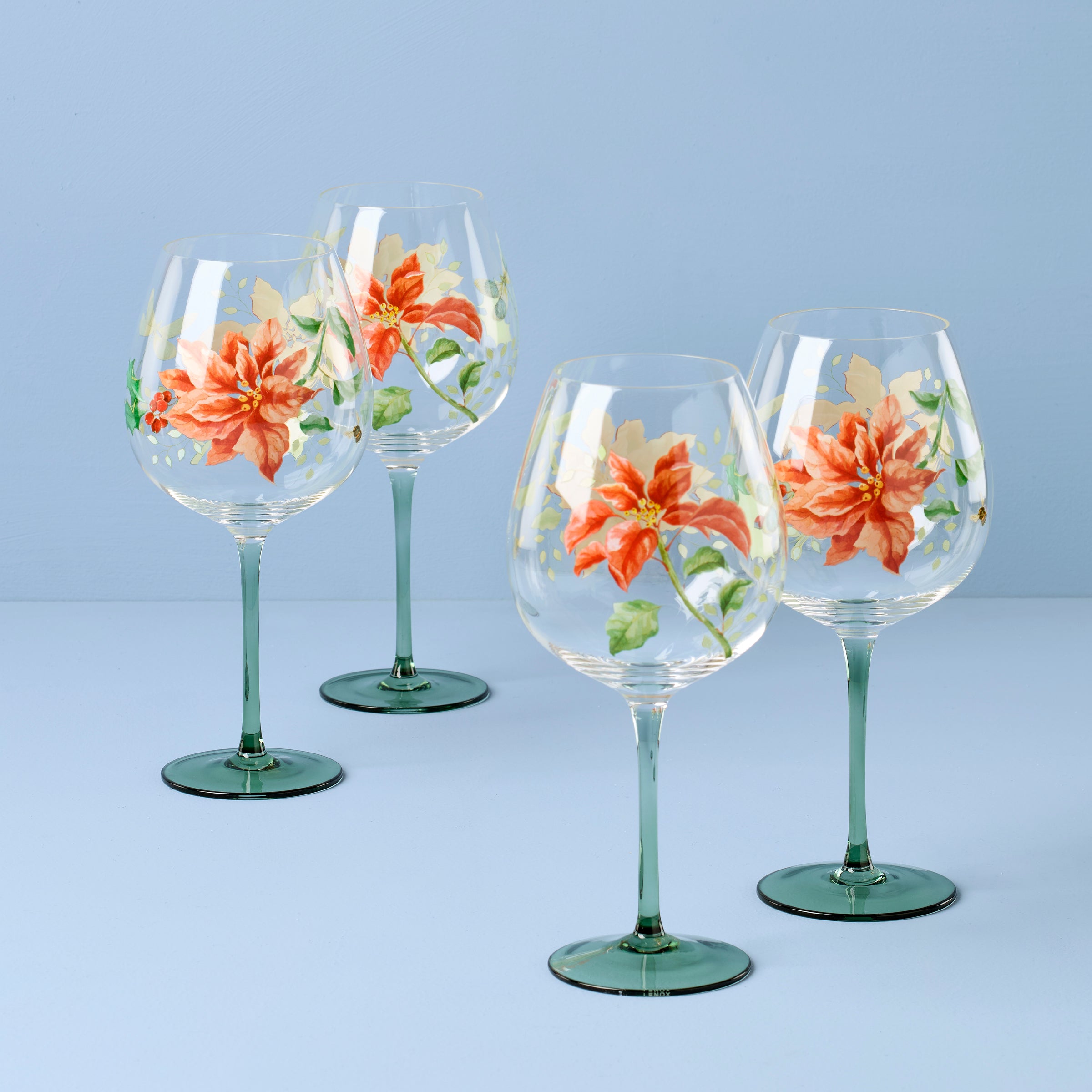 Lenox Westmore Butterfly Meadow Holiday Balloon Glasses, Set of 4