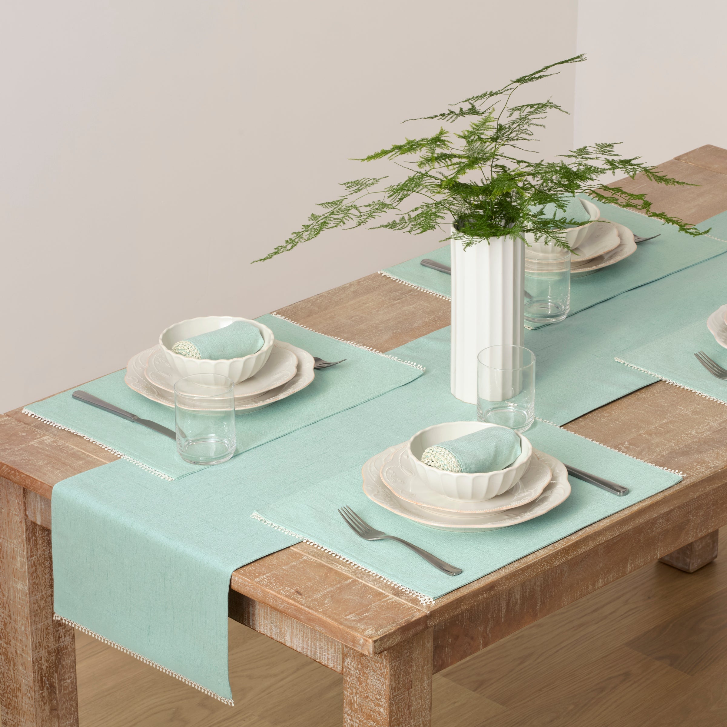 Lenox Westmore French Perle Ice Blue 14x70 Table Runner - Image 3