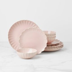 Lenox Westmore French Perle Scallop Blush 12-Piece Dinnerware Set