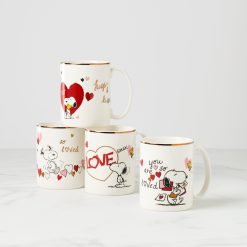 Lenox Westmore Snoopy Valentine's Day Mugs, Set of 4