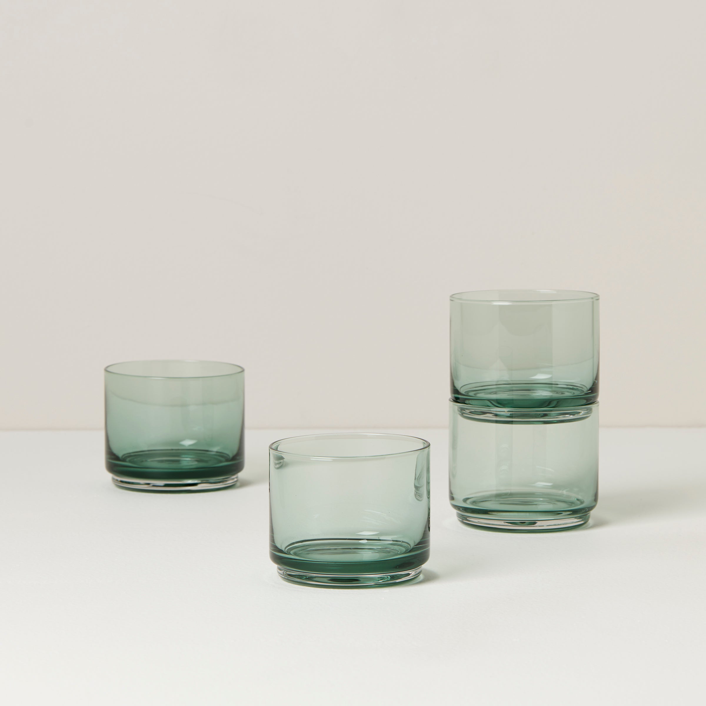 Lenox Westmore Tuscany Classics Stackable Green Short Glasses, Set of 4