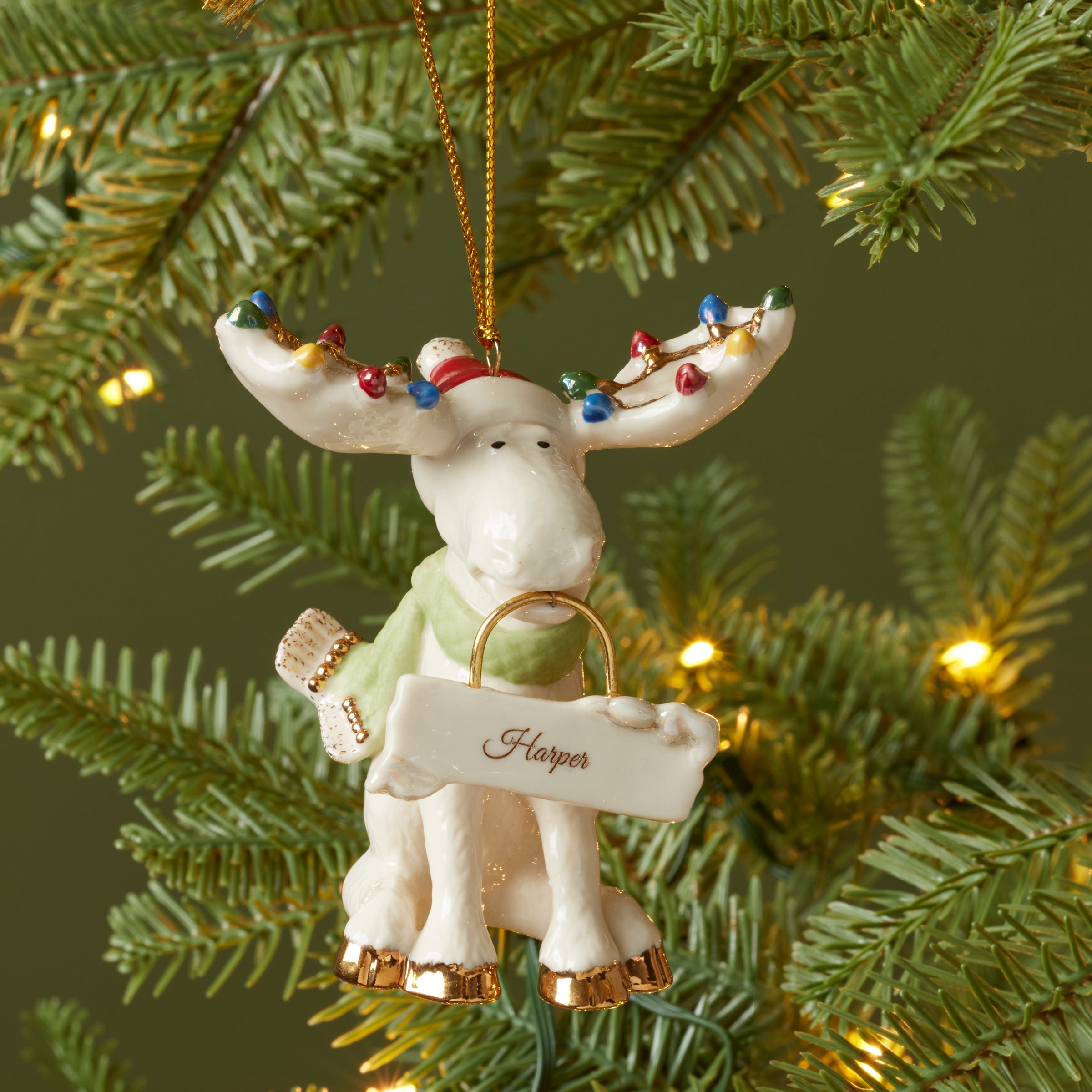 Lenox Westmore Personalized Marcel The Moose Ornament - Image 3