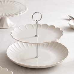 Alternative view of Lenox Westmore French Perle Scallop White 2-Tier Server