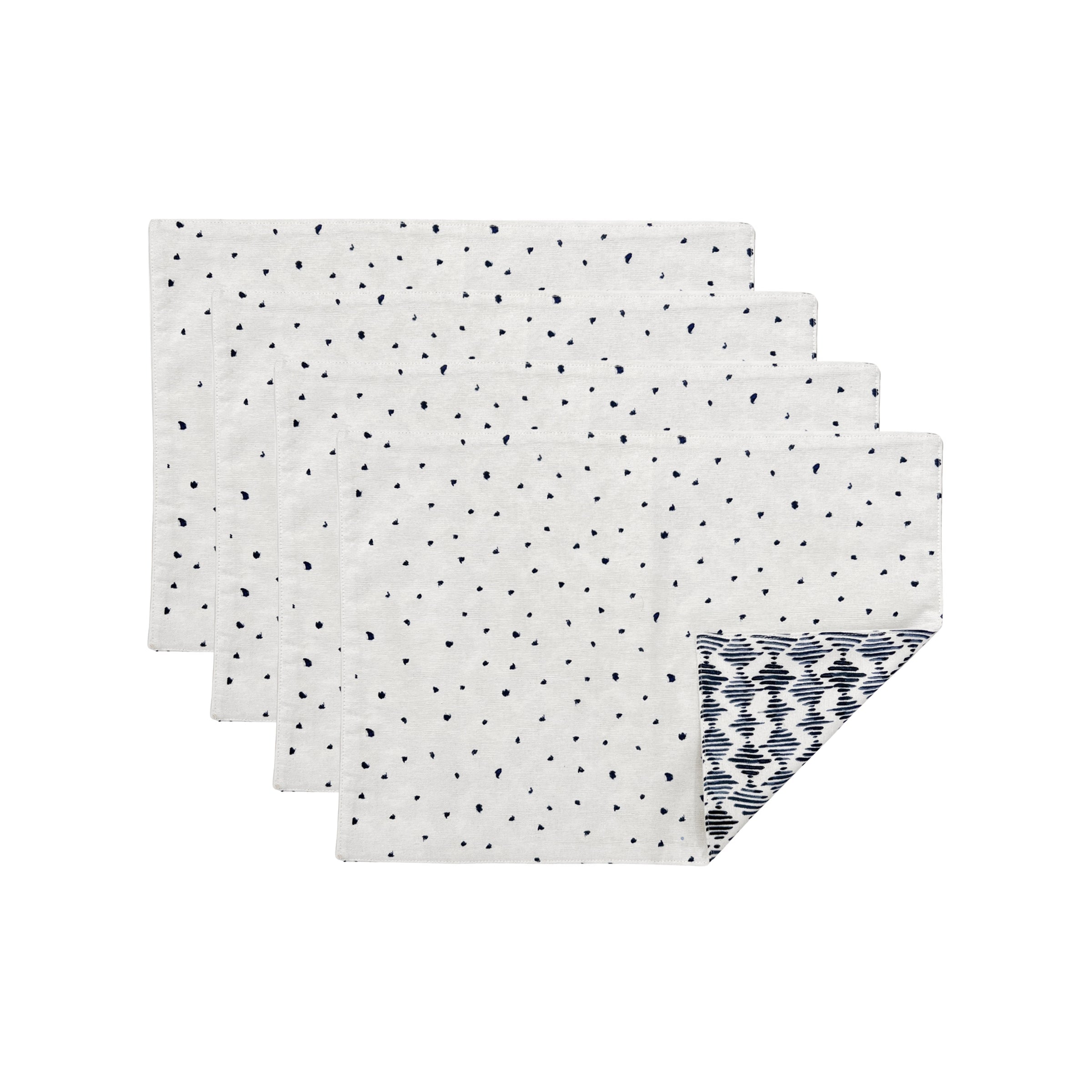 Lenox Westmore Blue Bay Diamond Dot Reversible Placemats, Set of 4