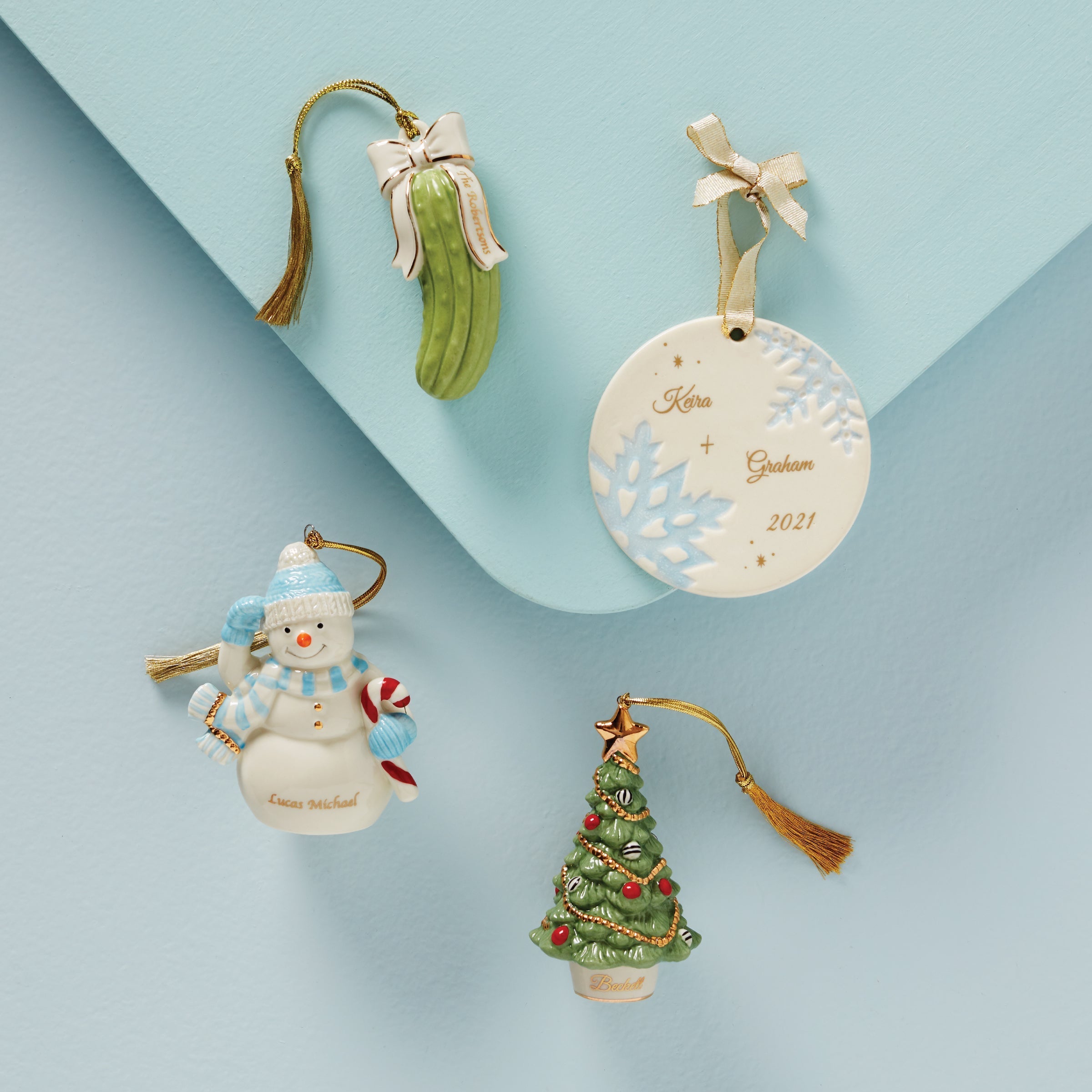 Lenox Westmore Personalized Winter Snowman Ornament - Image 4