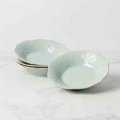 Lenox Westmore French Perle Ice Blue Pasta Bowls, Set of 4