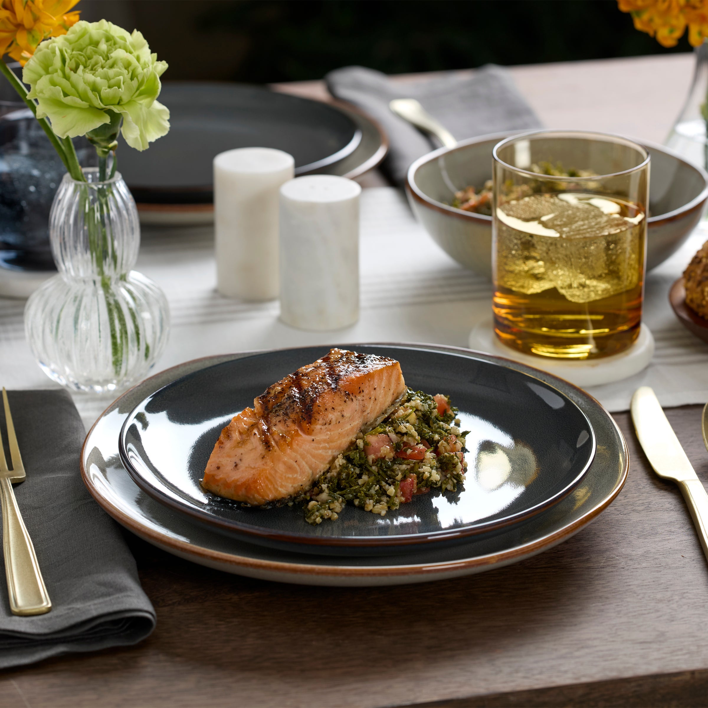 Lenox Westmore Organic Shades Gray 18-Piece Dinnerware Set - Image 4