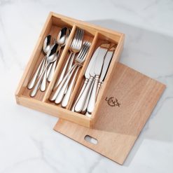Lenox Westmore Studio 1414 Mirror 24 Piece Flatware Set with Caddy