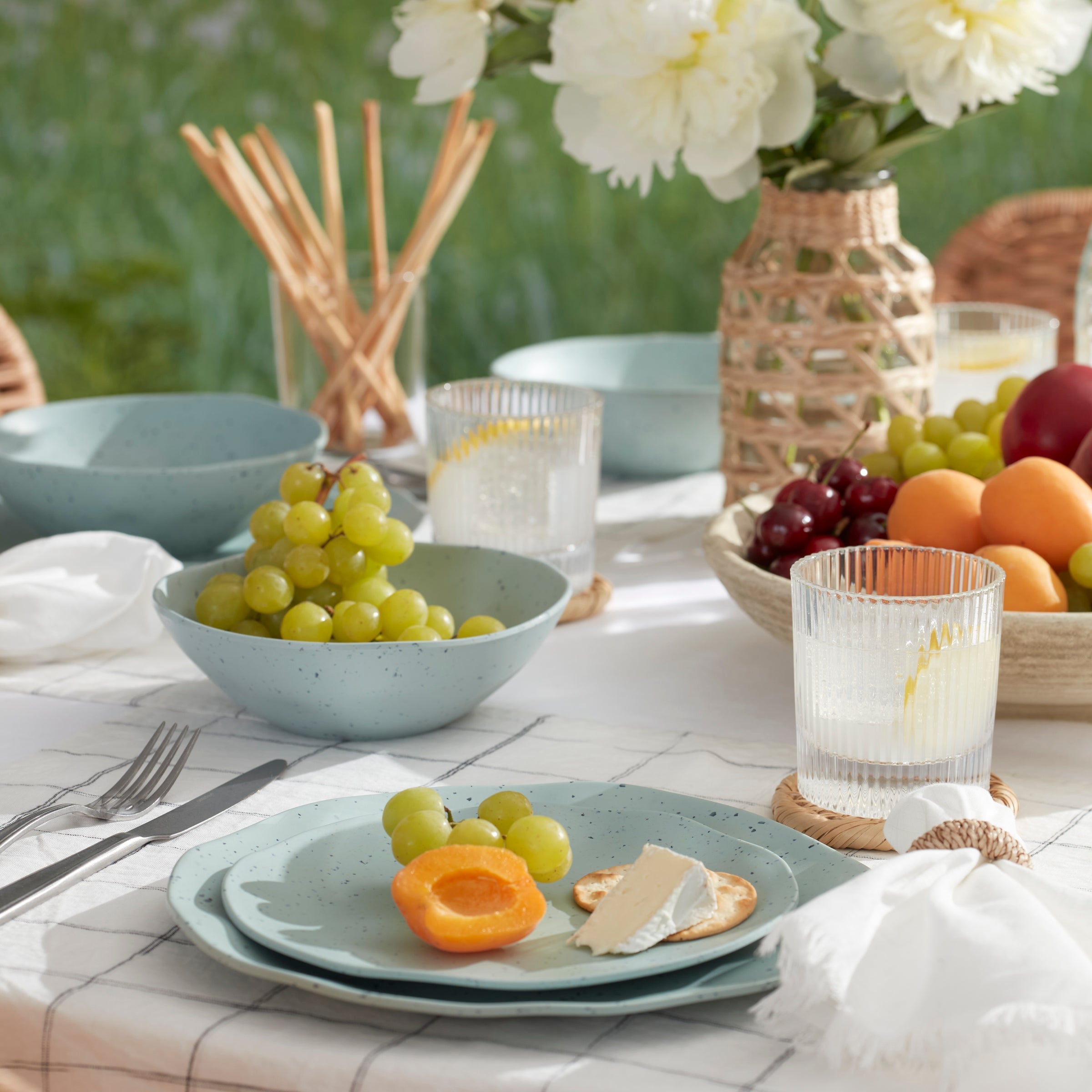 Lenox Westmore Terrazzo Melamine Mint 12-Piece Dinnerware Set - Image 5