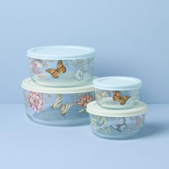 Lenox Westmore Butterfly Meadow Glass Containers, Set of 4