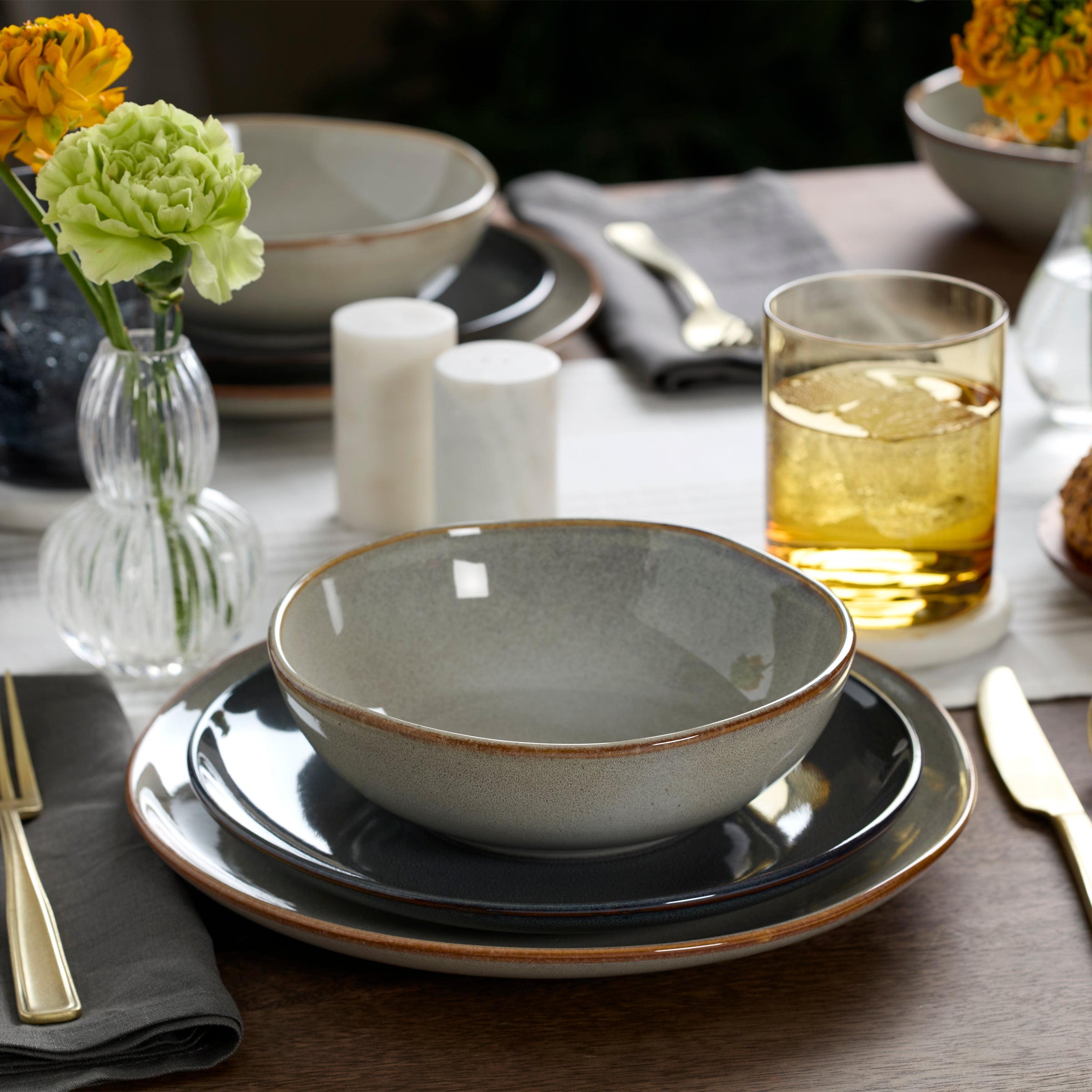 Lenox Westmore Organic Shades Gray 18-Piece Dinnerware Set - Image 5