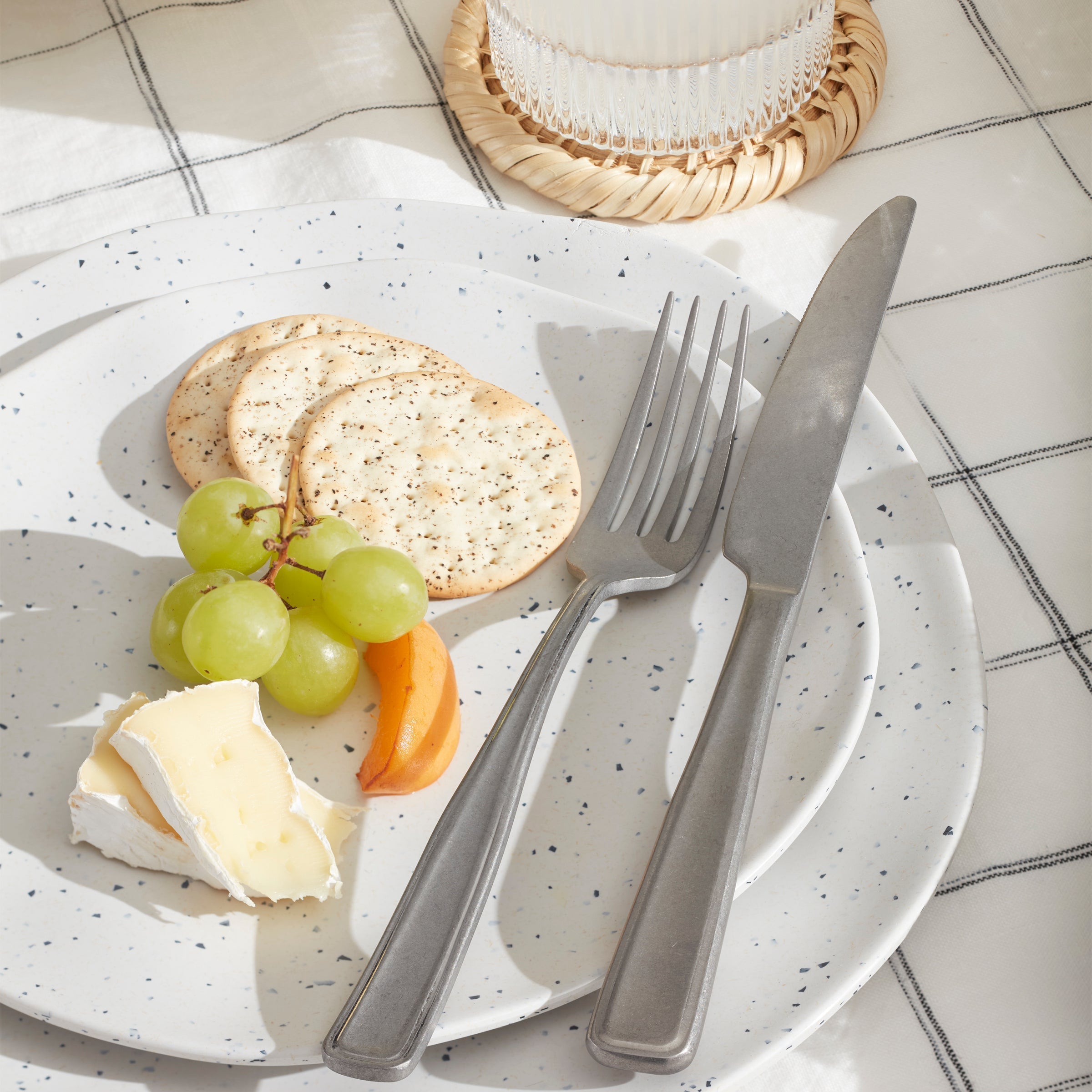 Lenox Westmore Terrazzo Melamine Cream 12-Piece Dinnerware Set - Image 4