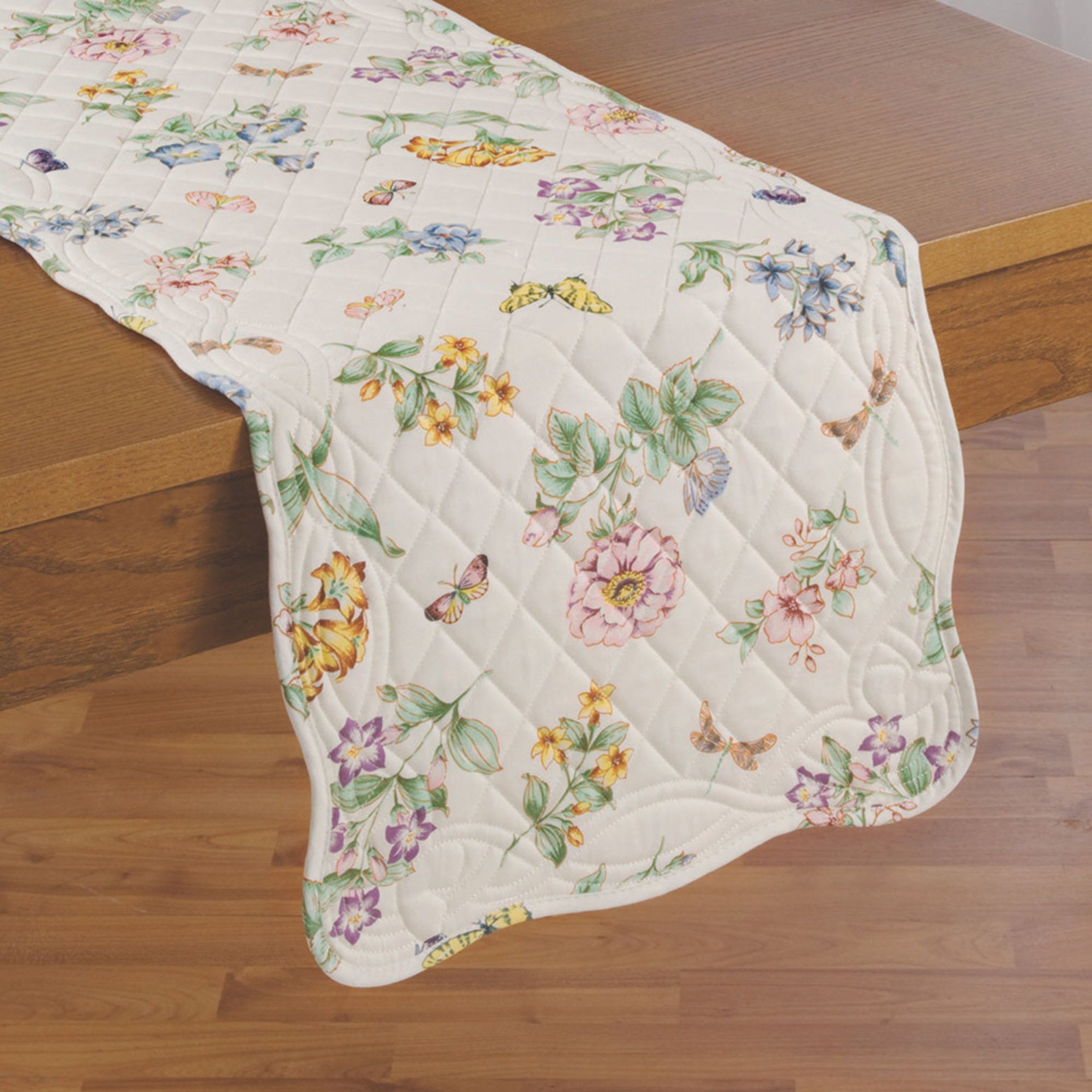 Lenox Westmore Butterfly Meadow Quilted 14x70 Table Runner