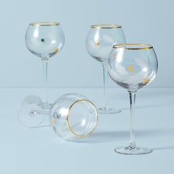 Lenox Westmore Holiday Gold Balloon Glasses, Set of 4