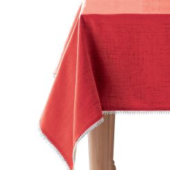 Lenox Westmore French Perle Red 60x84 Tablecloth