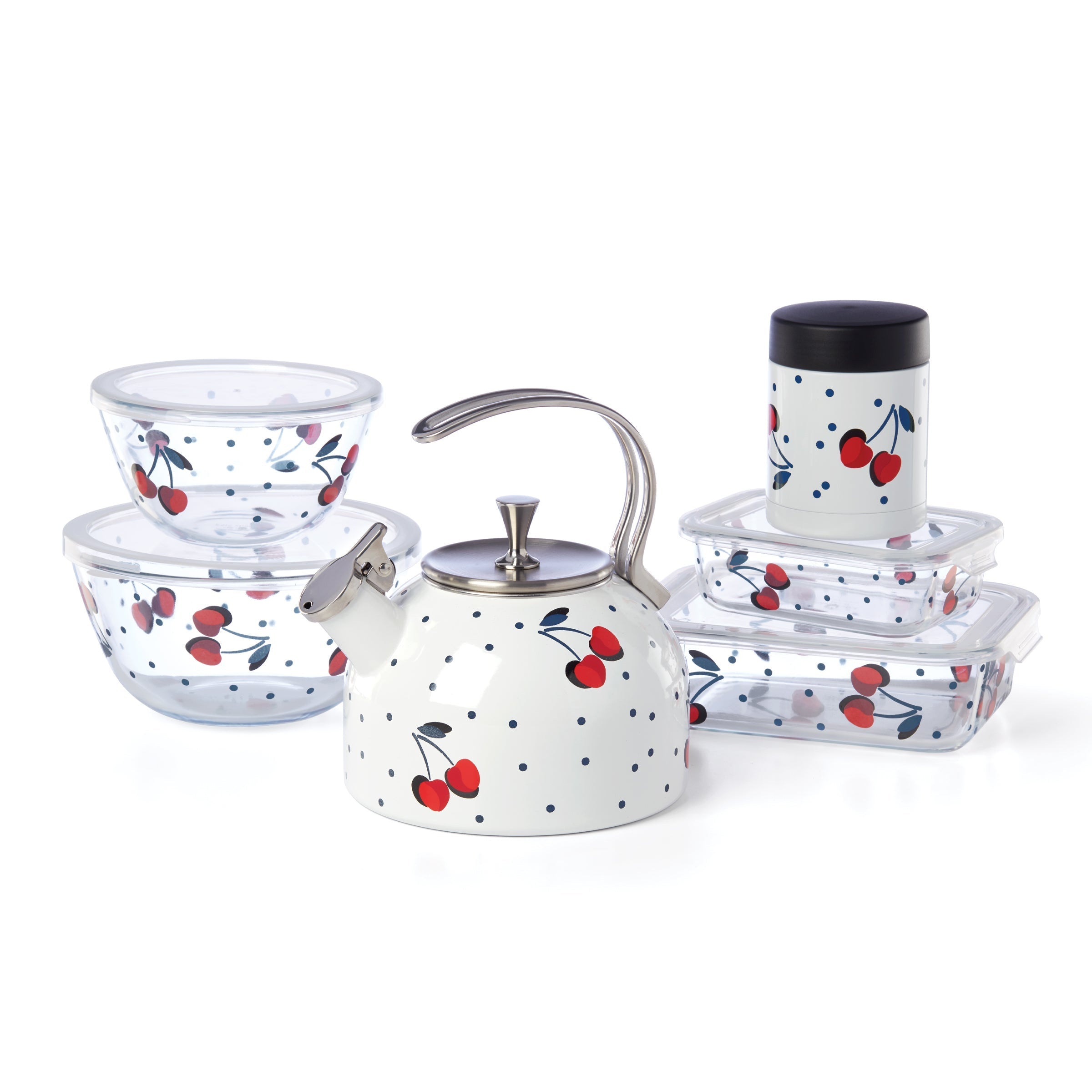 Lenox Westmore Vintage Cherry Dot 2-Piece Rectangular Storage Set - Image 4