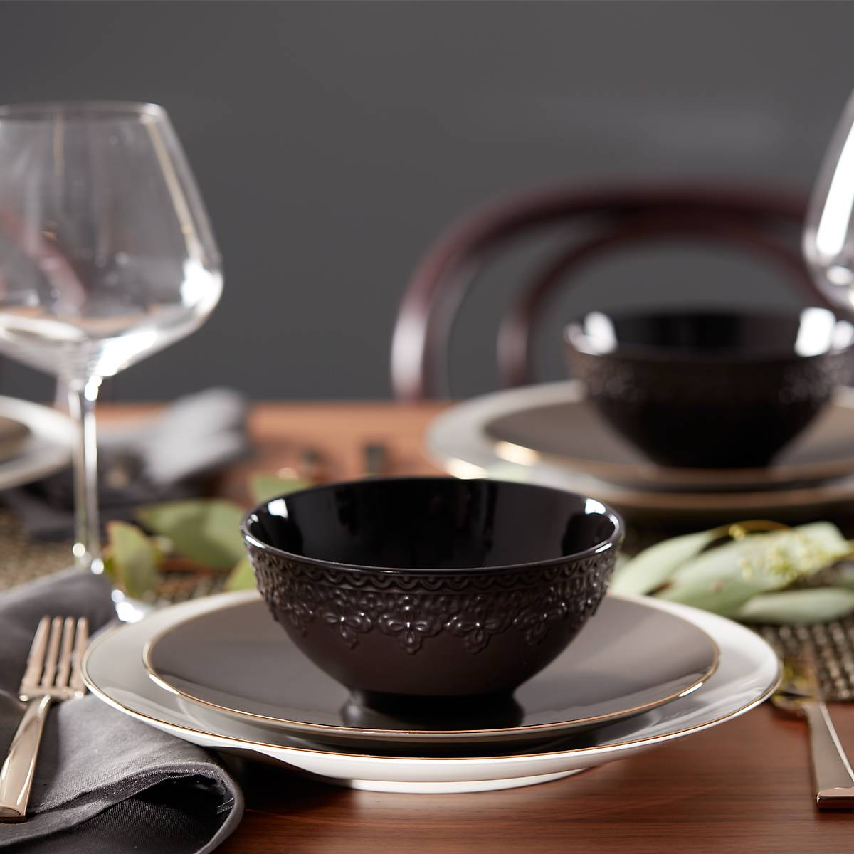 Lenox Westmore Chelse Muse Fleur Black All-Purpose Bowls, Set of 4 - Image 3